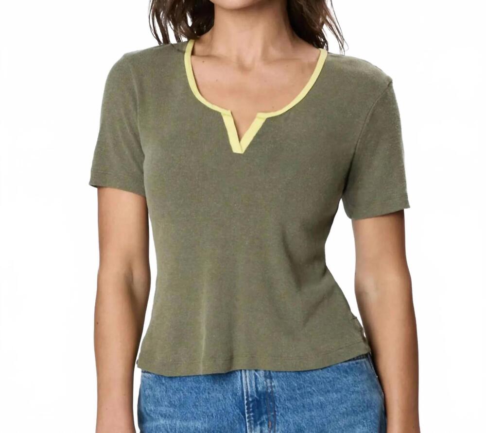 NEW RAGABOND STUDIO stardust hemp top in olive